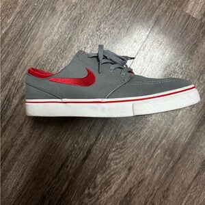 Nike SB Zoom Air Stefan Janoski Gray and Red Skate Shoes